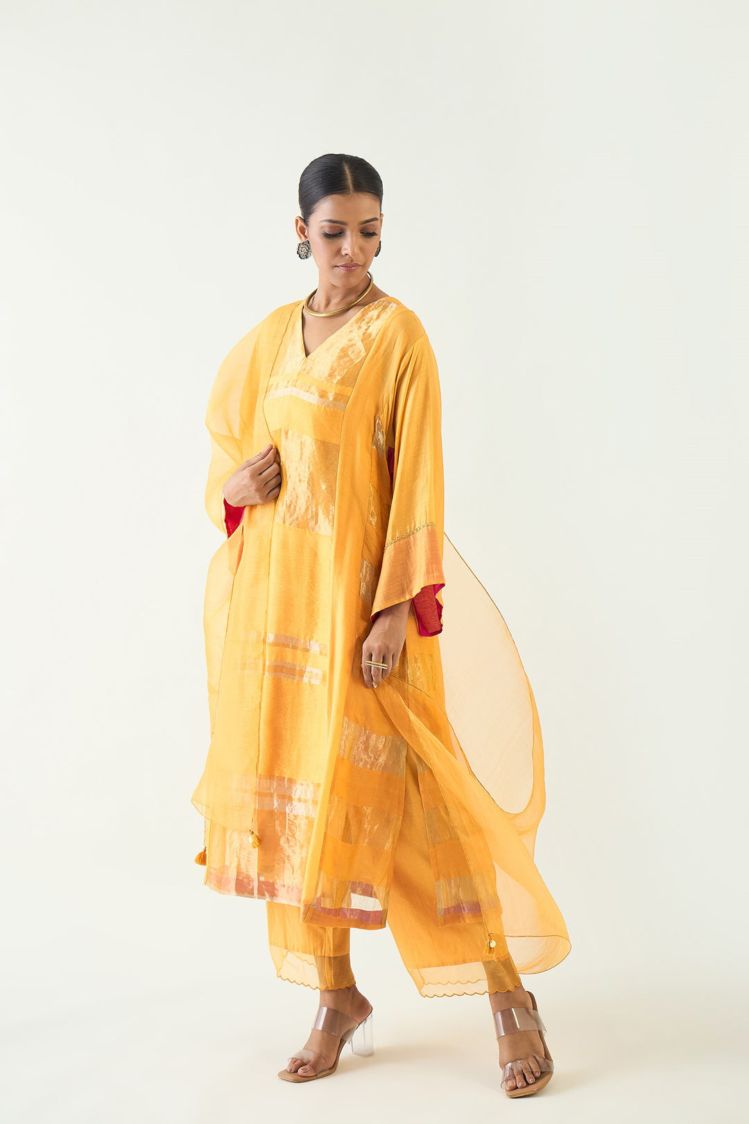 Silk Organza Dupatta - Mango