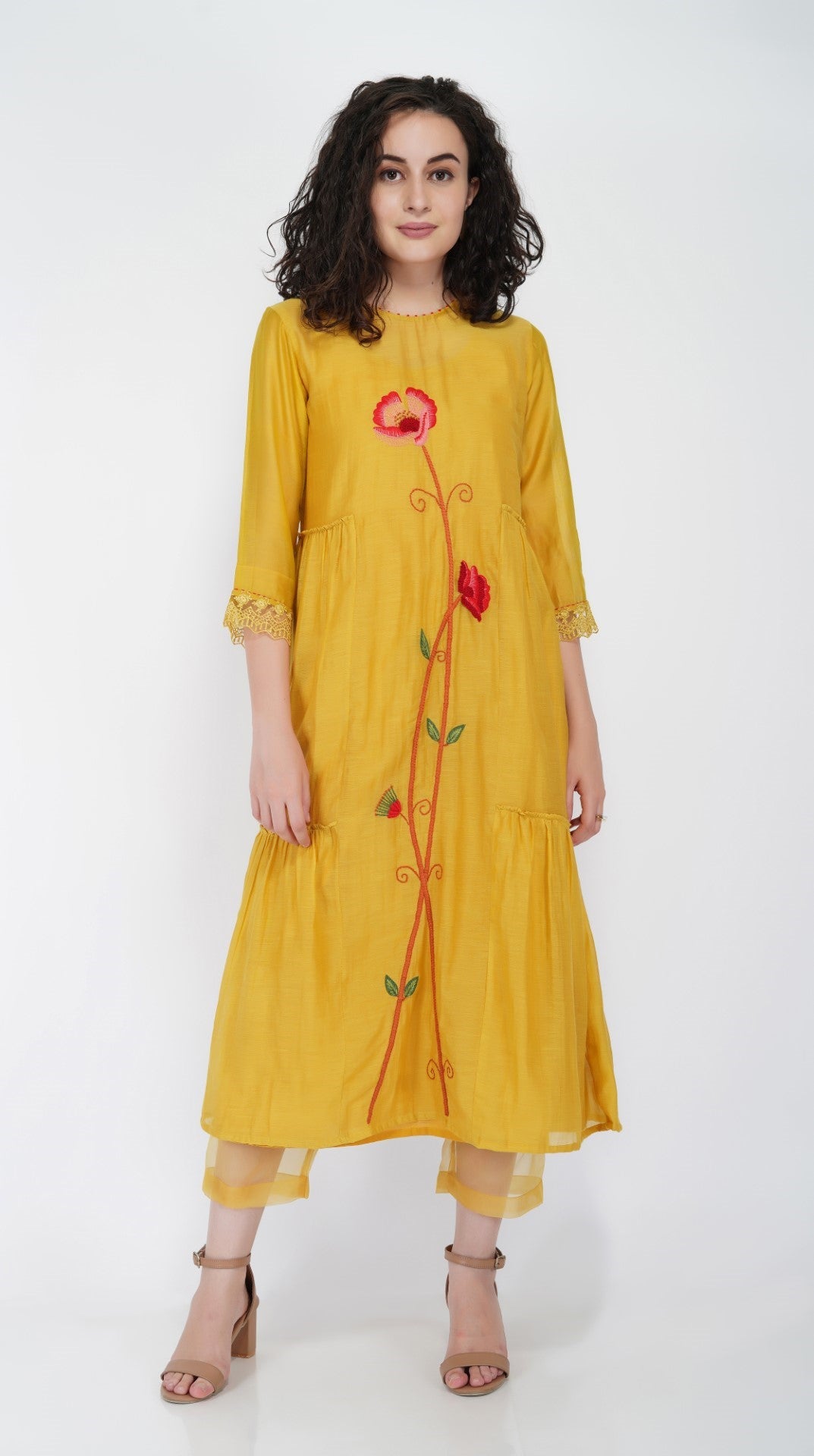 SAAWAN- FLOWER TIER DRESS WITH PANT