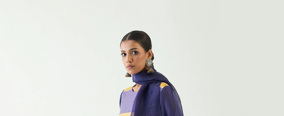 Grace in Every Detail: Lavender Organza Dupatta and the Swara Dress