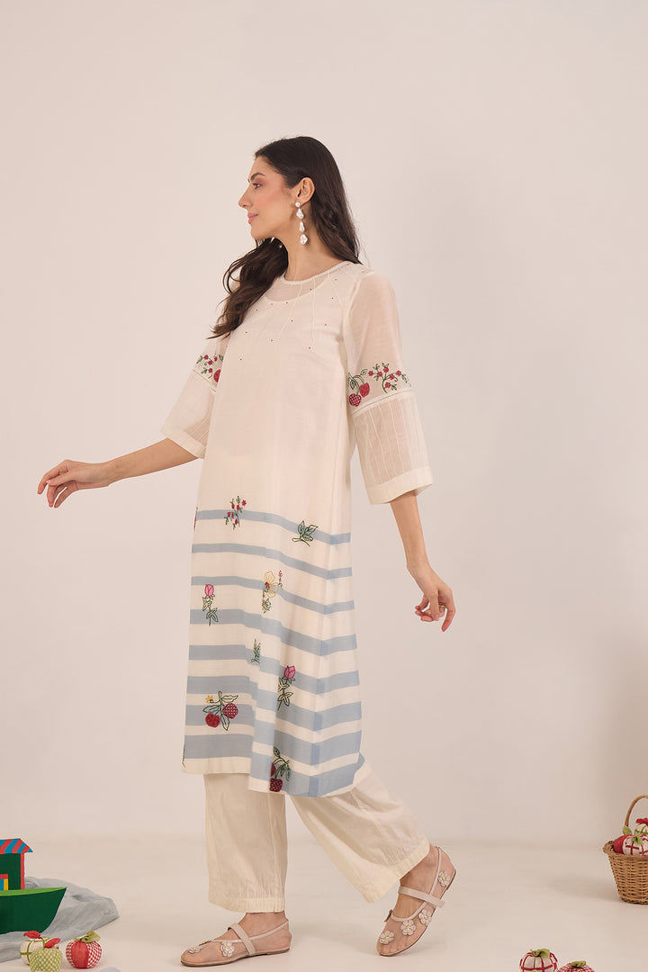 Designer ivory kurta women
