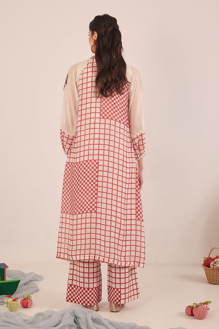 Ivory red ethnic set