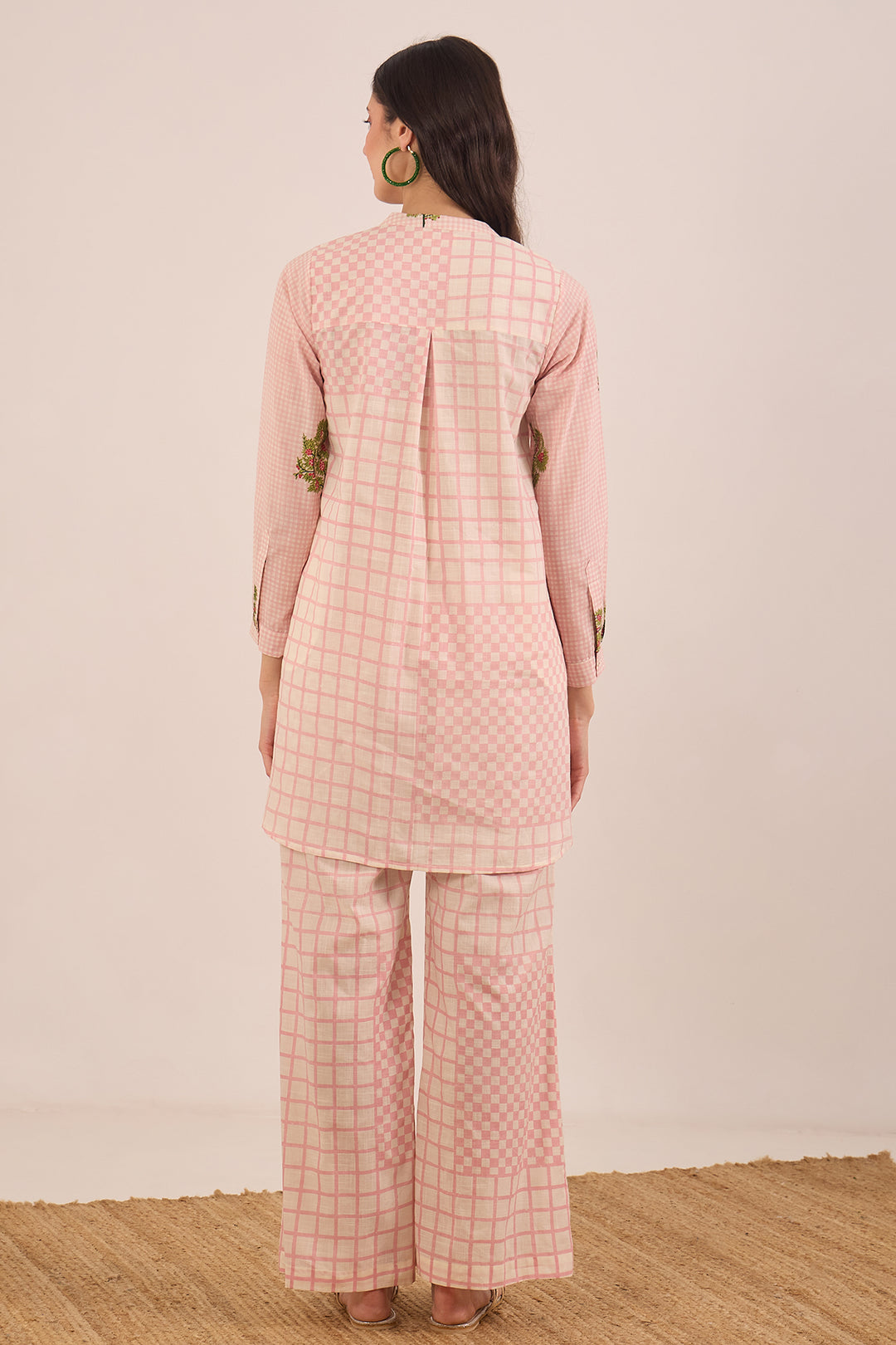 Checkered Wide Leg Pants