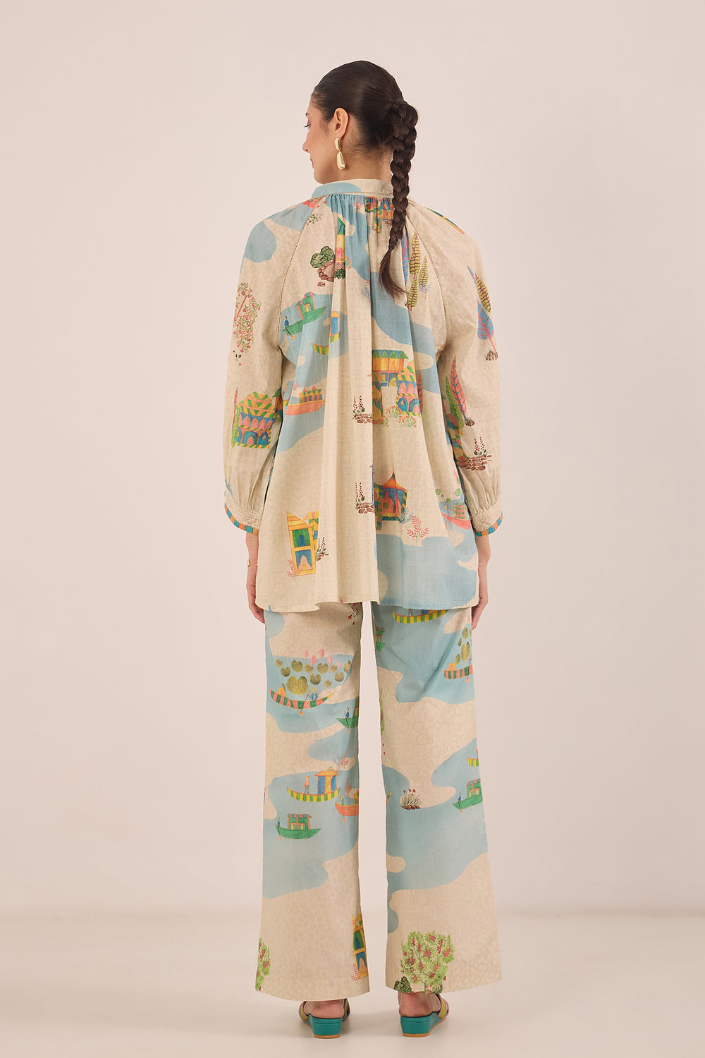 Blue Cotton Co-ord Set 