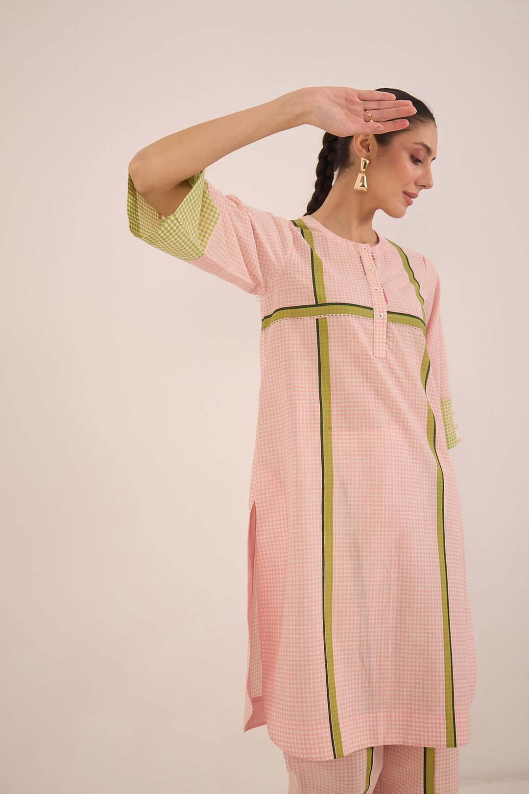 Designer pink kurta women