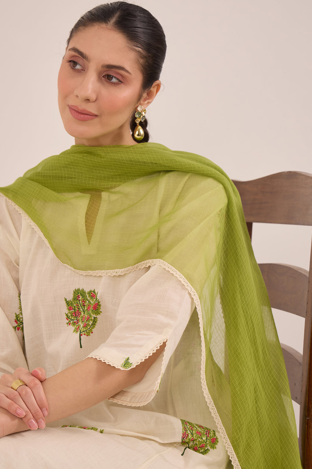 KOTA DORIYA DUPATTA - GREEN