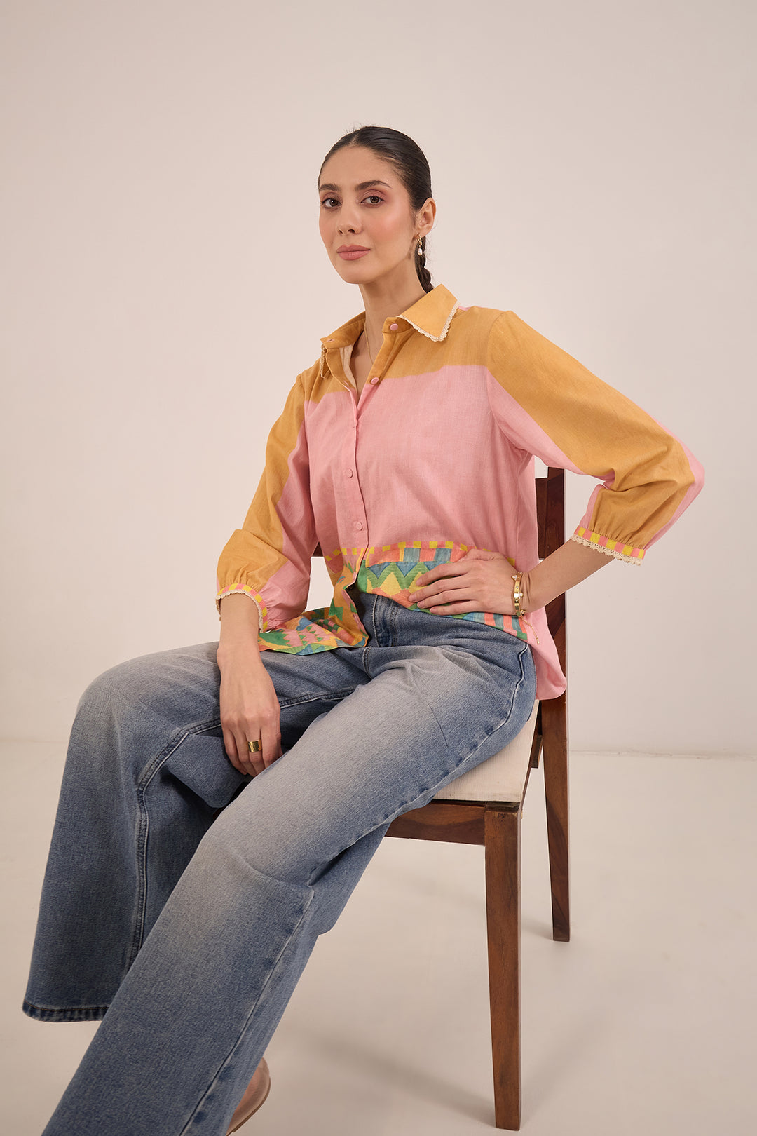 Color Block Shirt Tunics