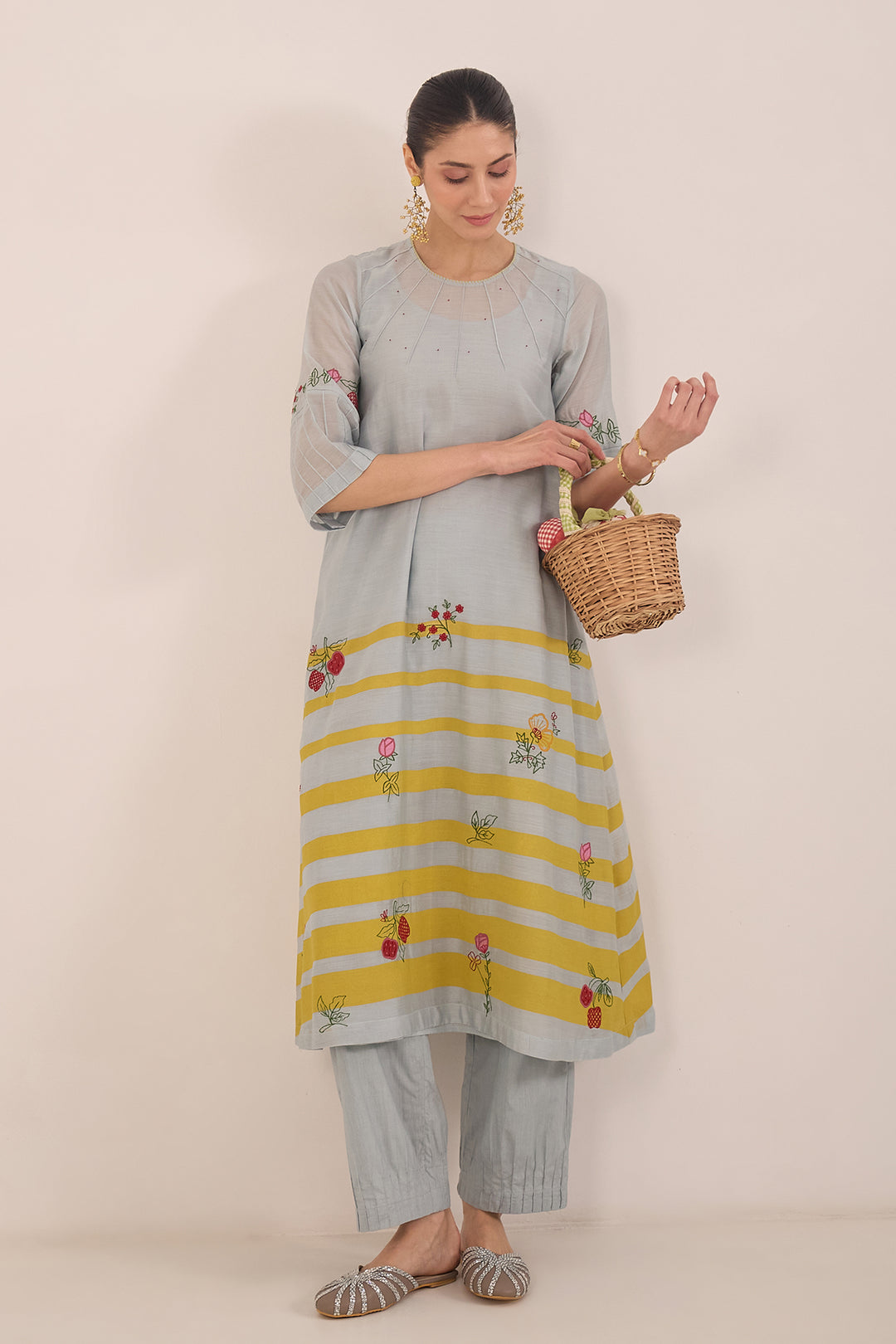 Powder blue kurta set