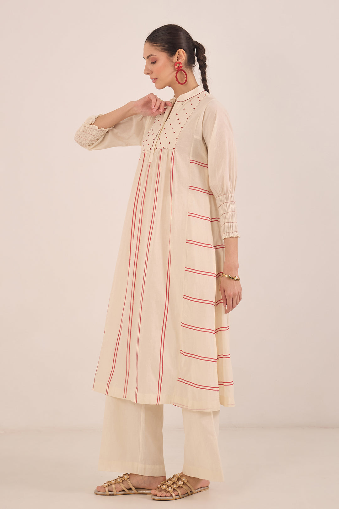 Ivory cotton kurta set