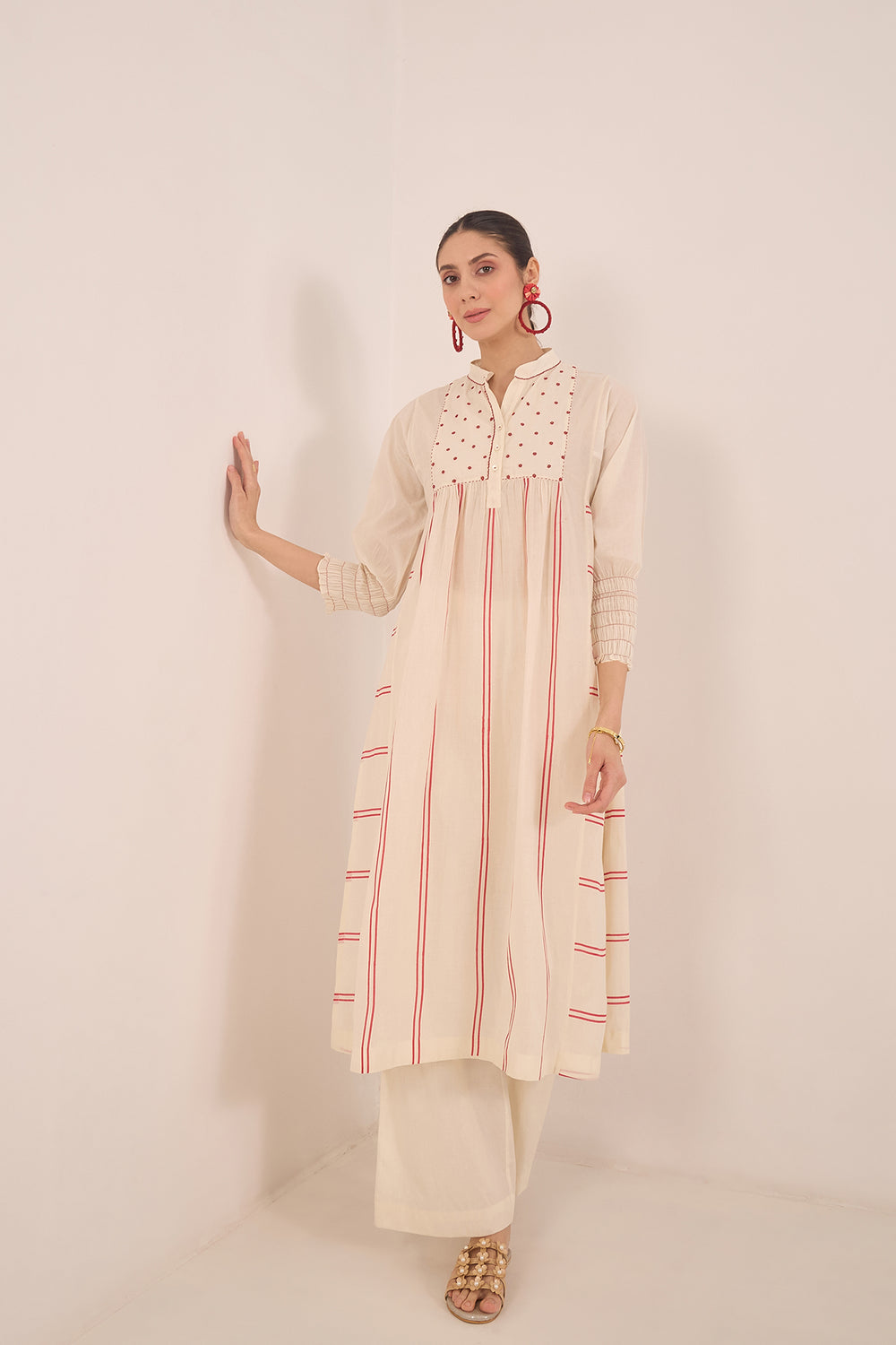 Beaded stripe ethnic set