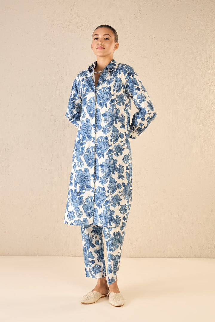 BLUE BLOSSOM COTTON PANTS