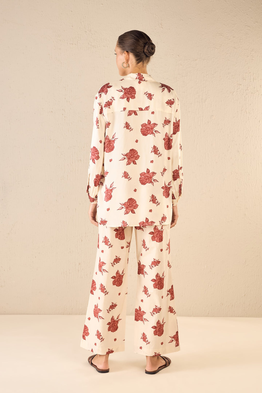 VINTAGE ROSE COTTON FLAIR PANTS