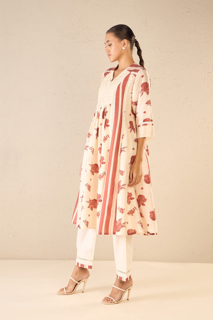 MEADOW STRIPES: RED STRIPE BORDER PANTS
