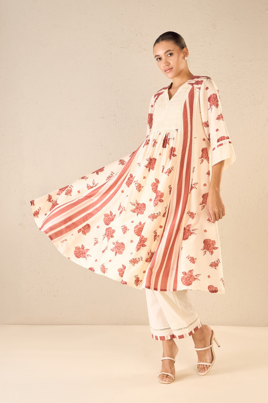 MEADOW STRIPES: RED STRIPE BORDER PANTS