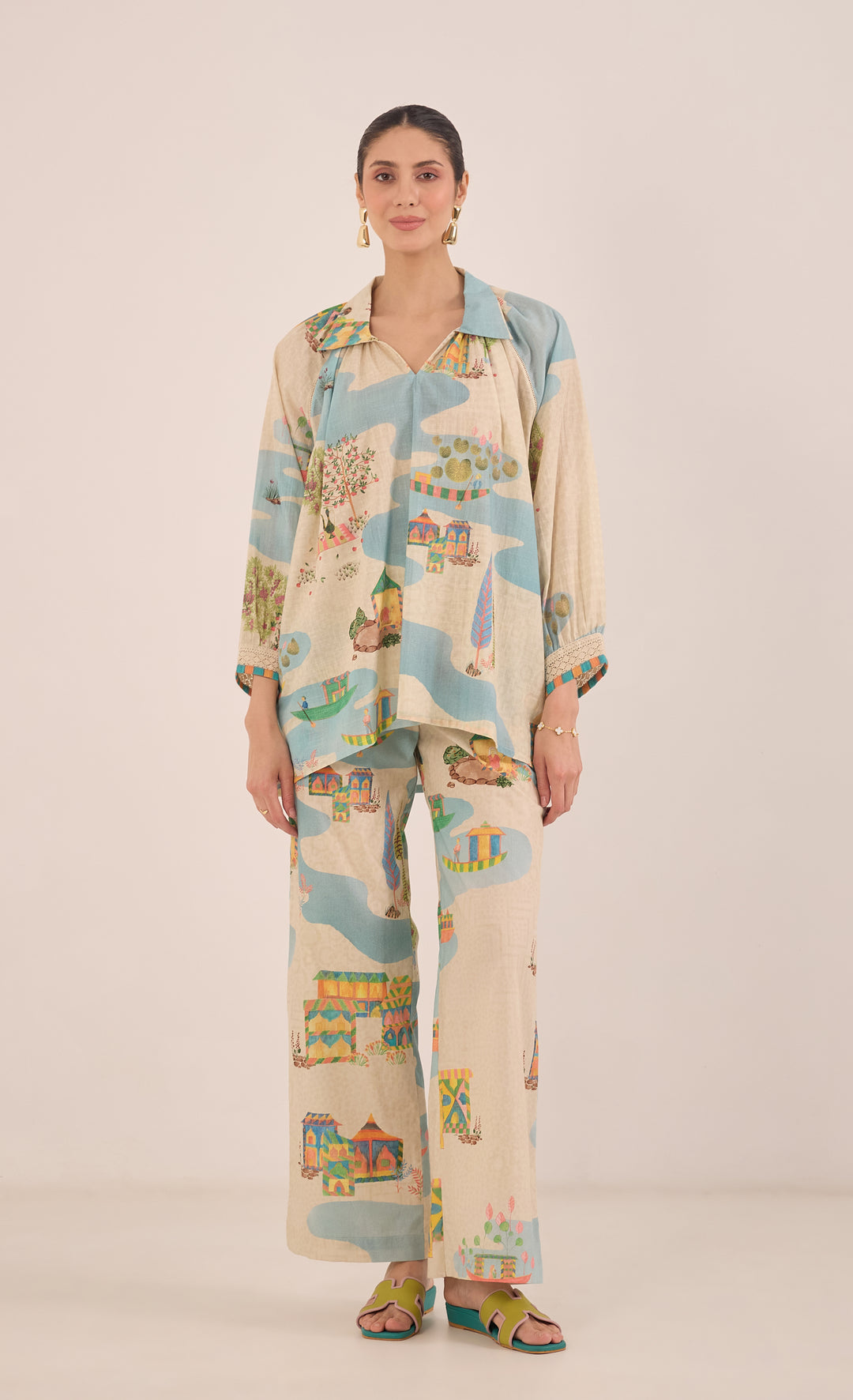 SAFAR: COTTON RAGLAN TOP COORD SET