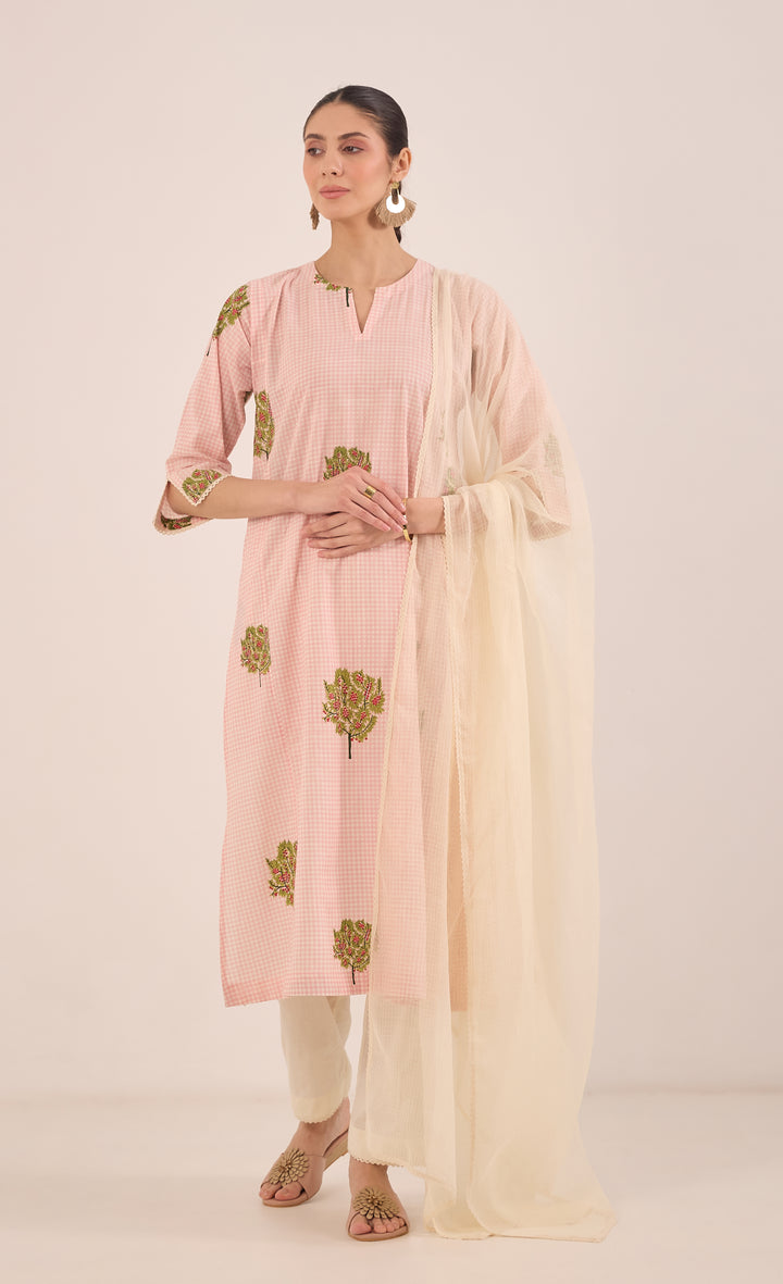 KOTA DORIYA DUPATTA - CREAM