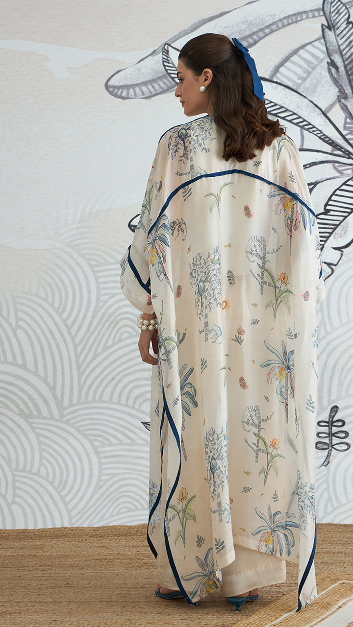 JUNGLE LONG CAPE WITH WAISTCOAT TOP AND PANTS