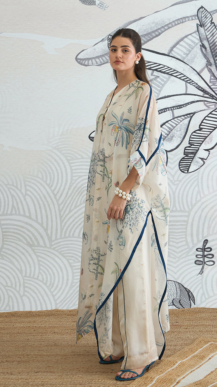 JUNGLE LONG CAPE WITH WAISTCOAT TOP AND PANTS