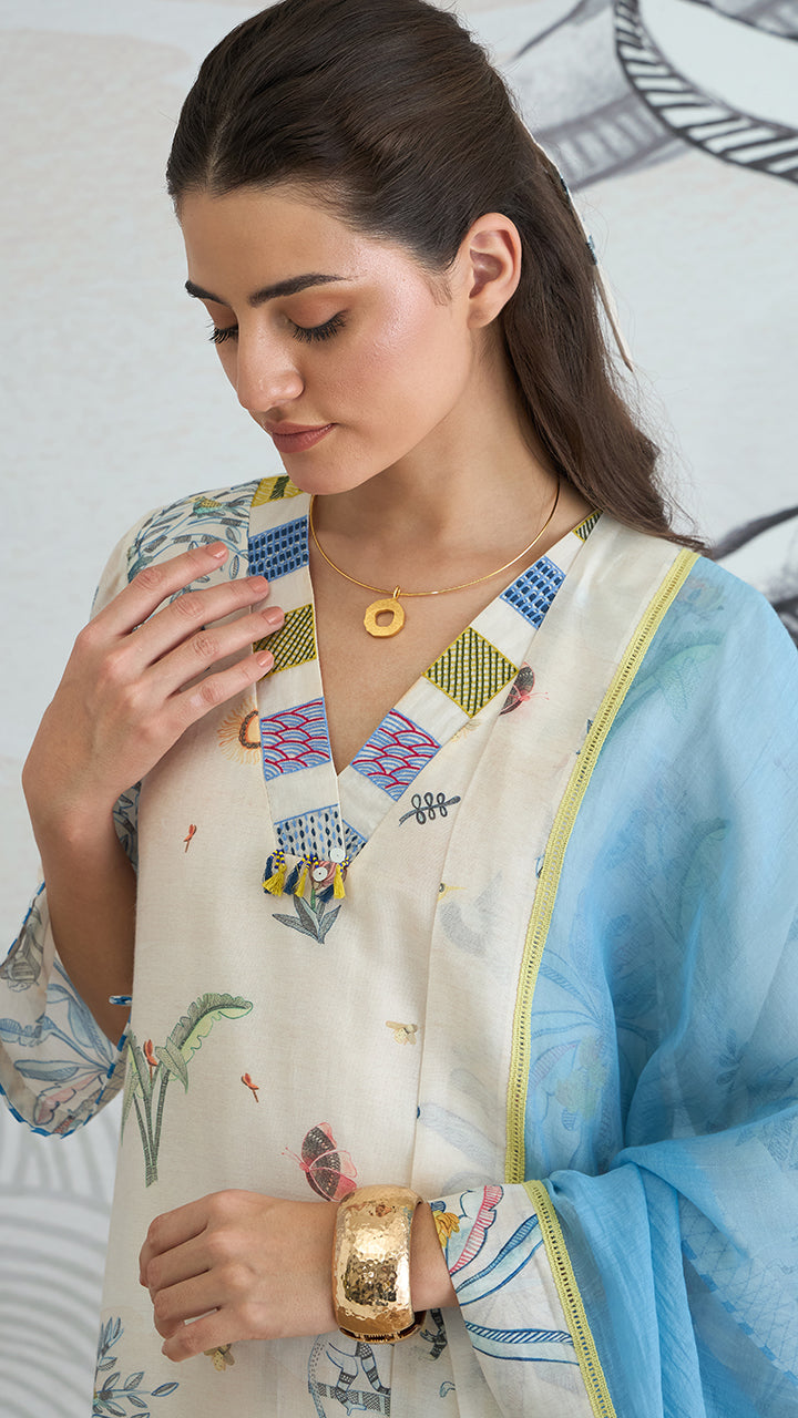 JUNGLE V-NECK KURTA