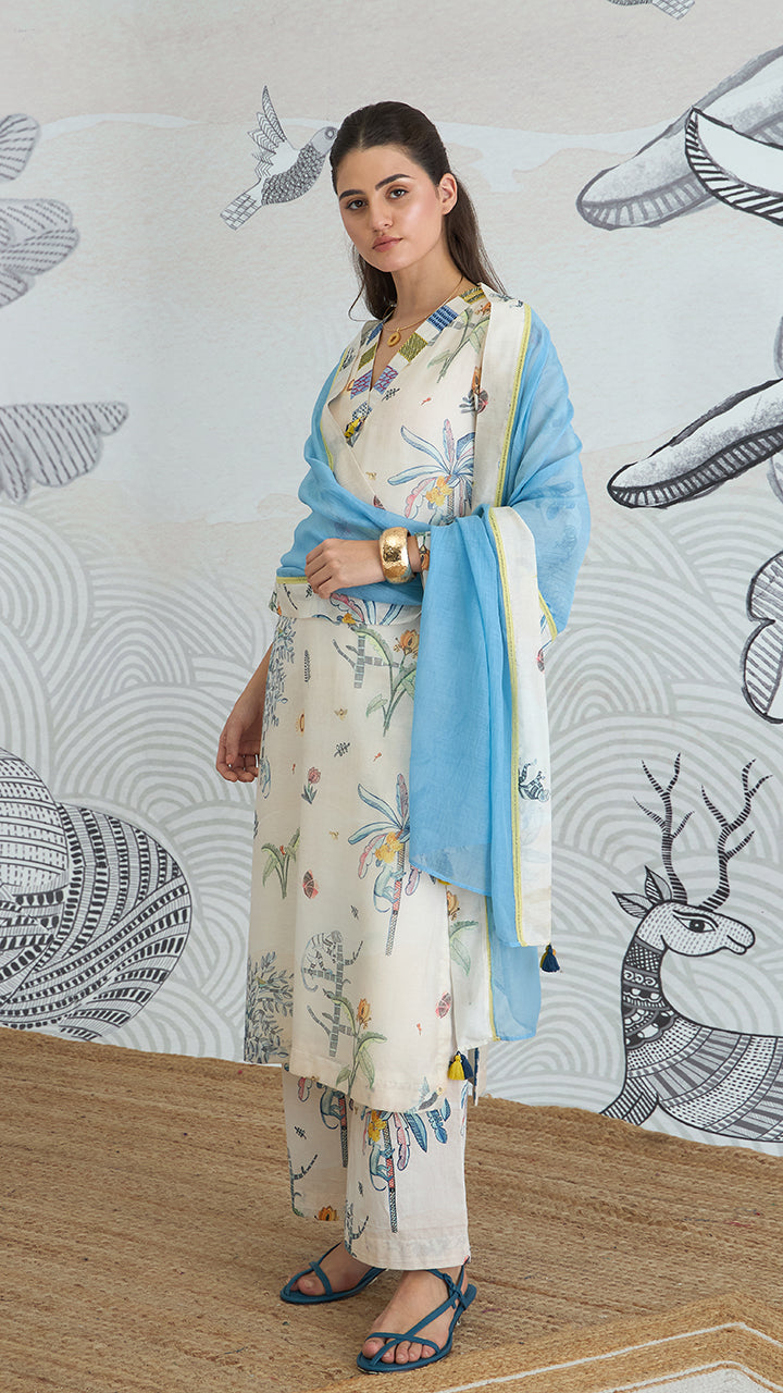 JUNGLE V-NECK KURTA PANT