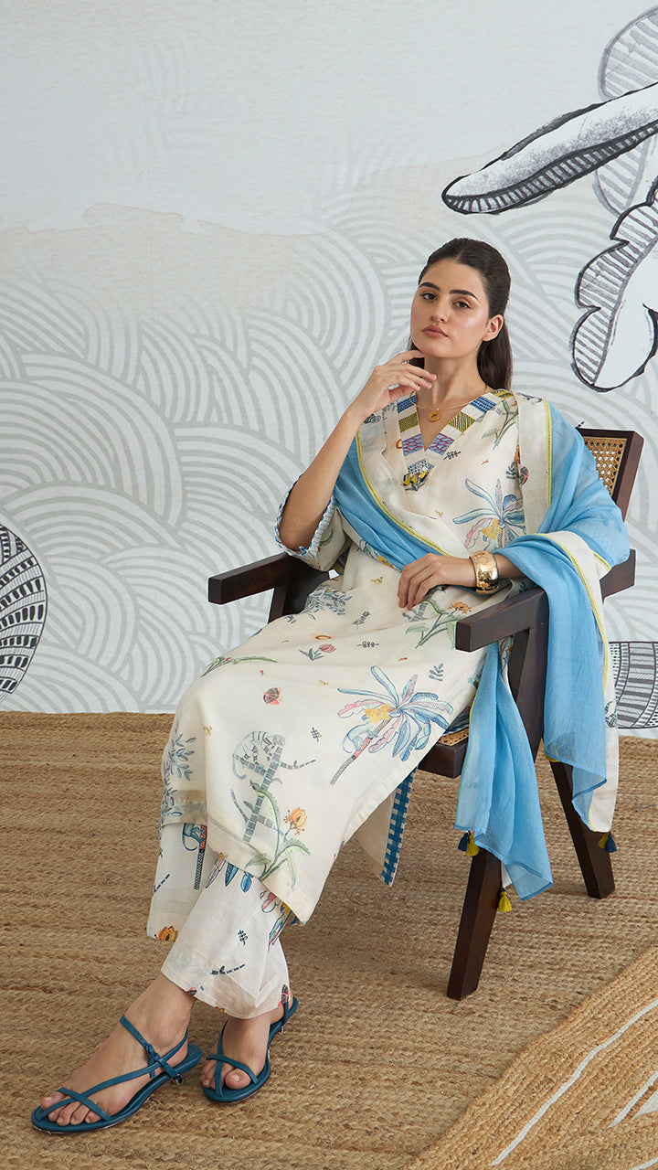 JUNGLE V-NECK KURTA