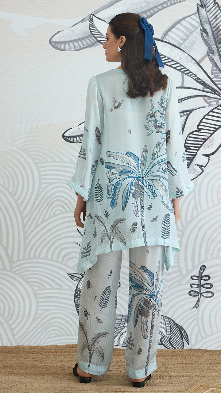 POWDER BLUE SATIN PANT