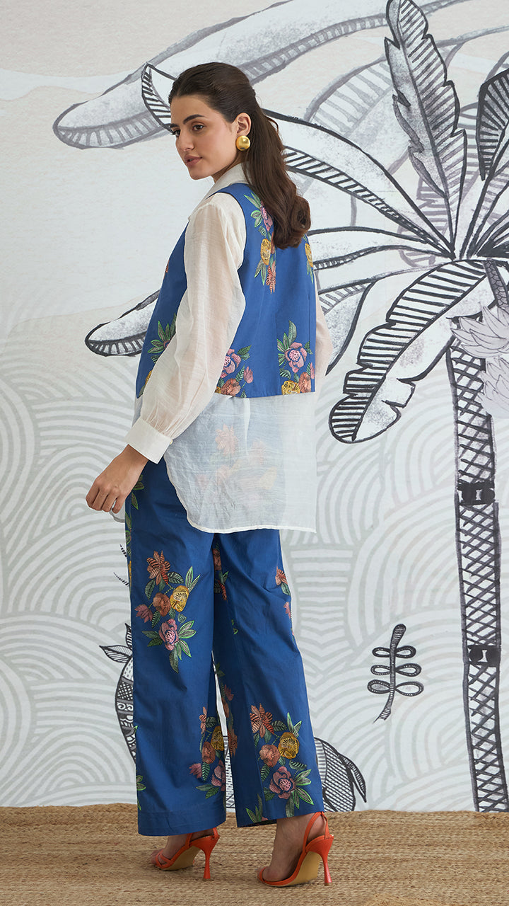 BLUE FLOWER WAISTCOAT