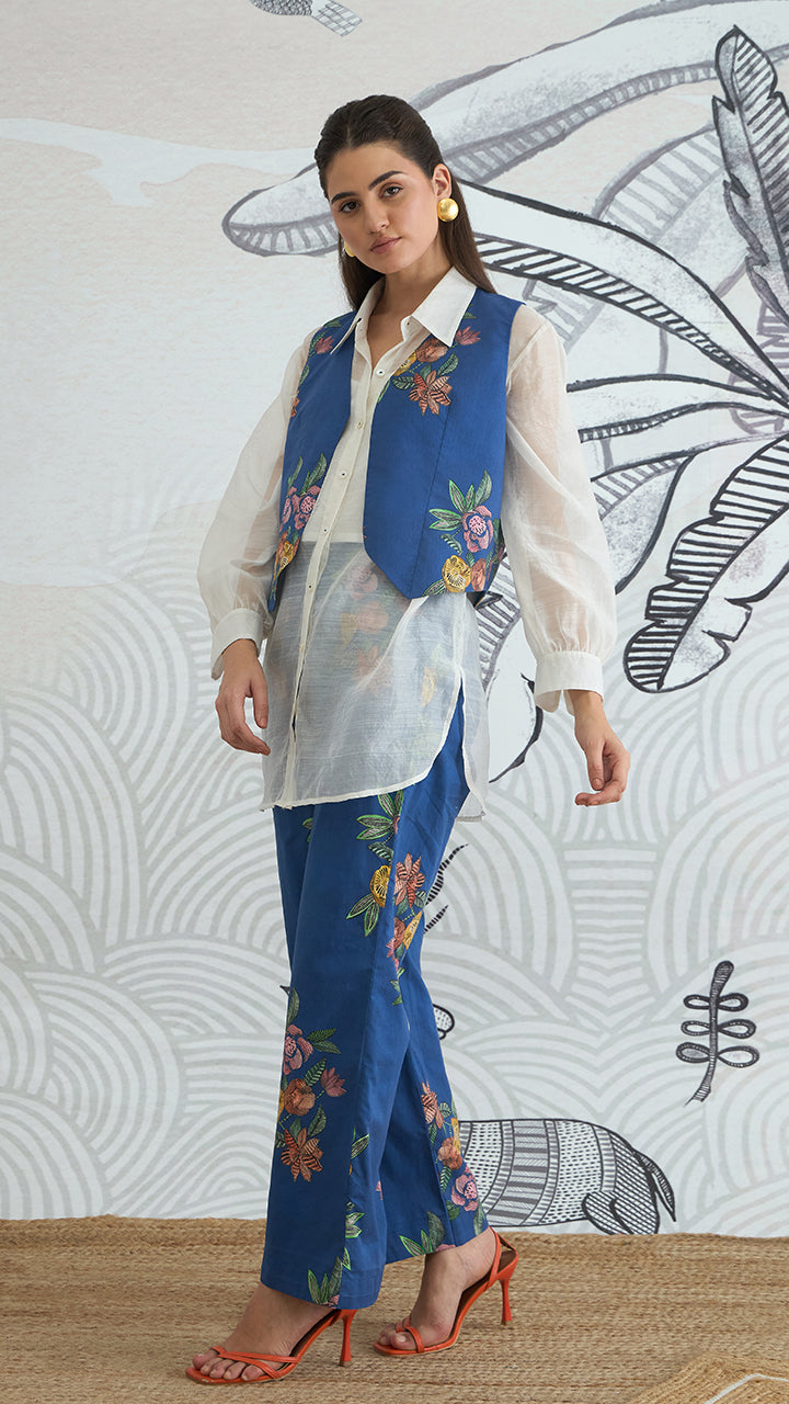 BLUE FLOWER WAISTCOAT