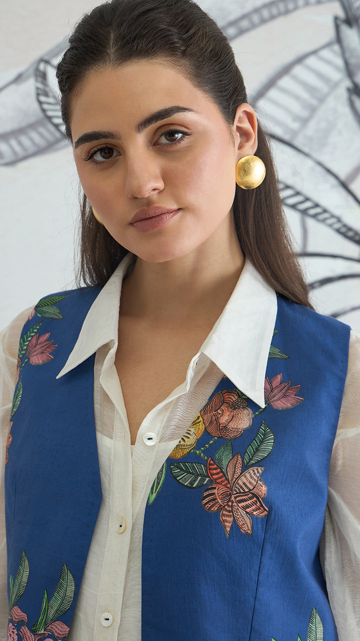 BLUE FLOWER WAISTCOAT