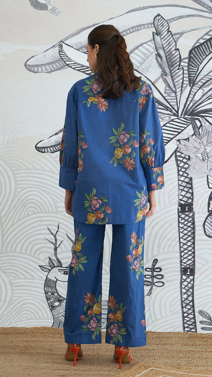BLUE FLOWER PANTS