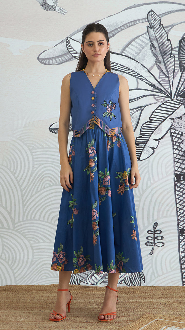 BLUE FLOWER SKIRT