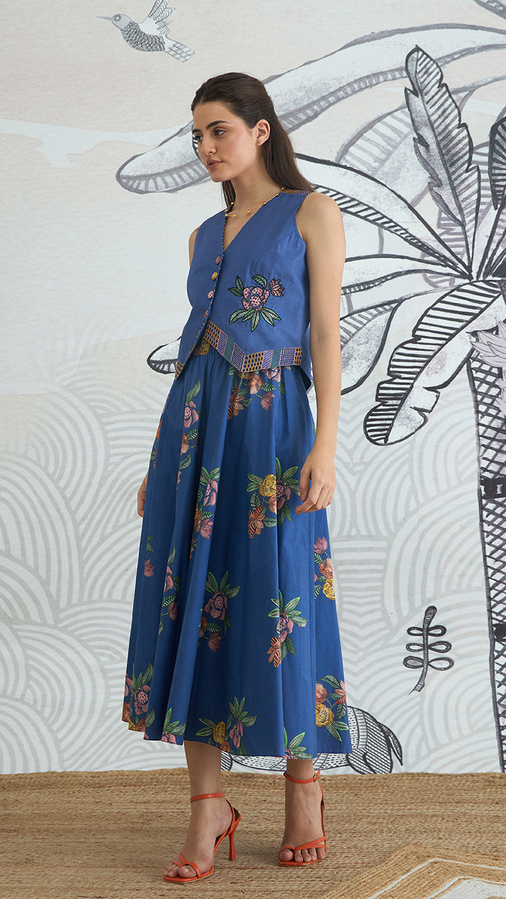 BLUE FLOWER SKIRT