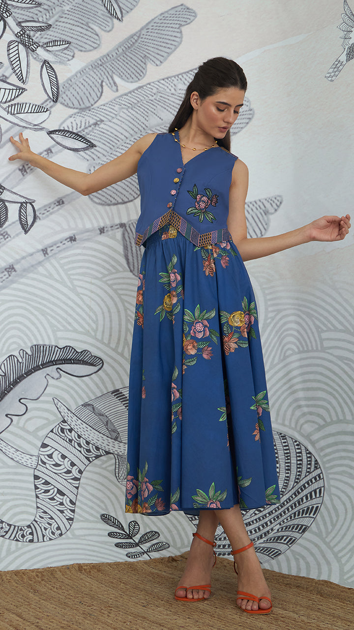 BLUE FLOWER SKIRT