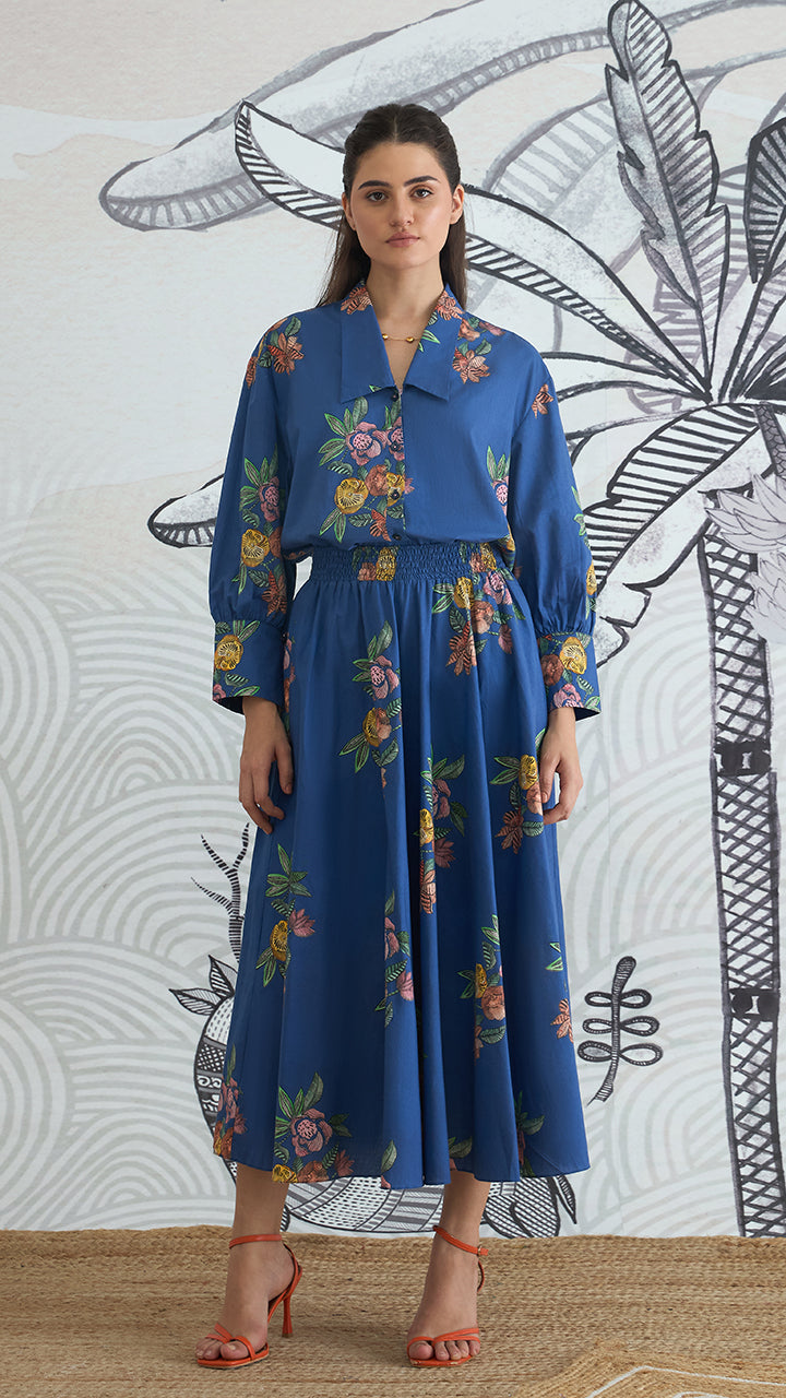 BLUE FLOWER SKIRT