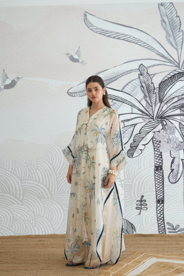 JUNGLE LONG CAPE WITH WAISTCOAT TOP AND PANTS