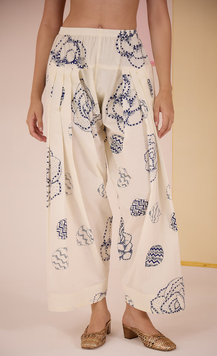 SAMAHAR: Blue Cotton Farshi Salwar