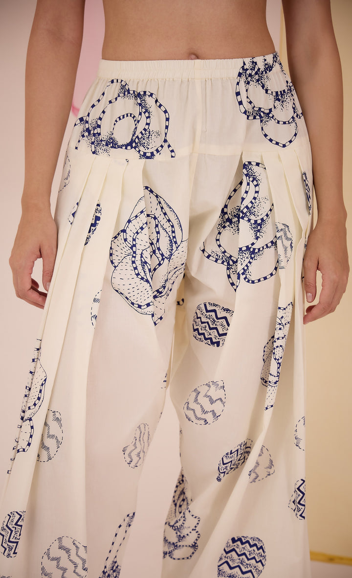 SAMAHAR: Blue Cotton Farshi Salwar