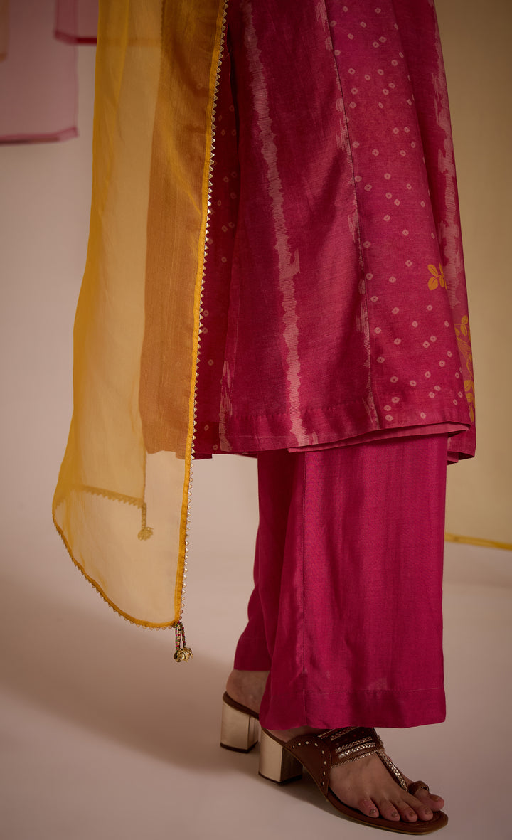 SAMAHAR: Blush Cotton Silk Farshi Salwar