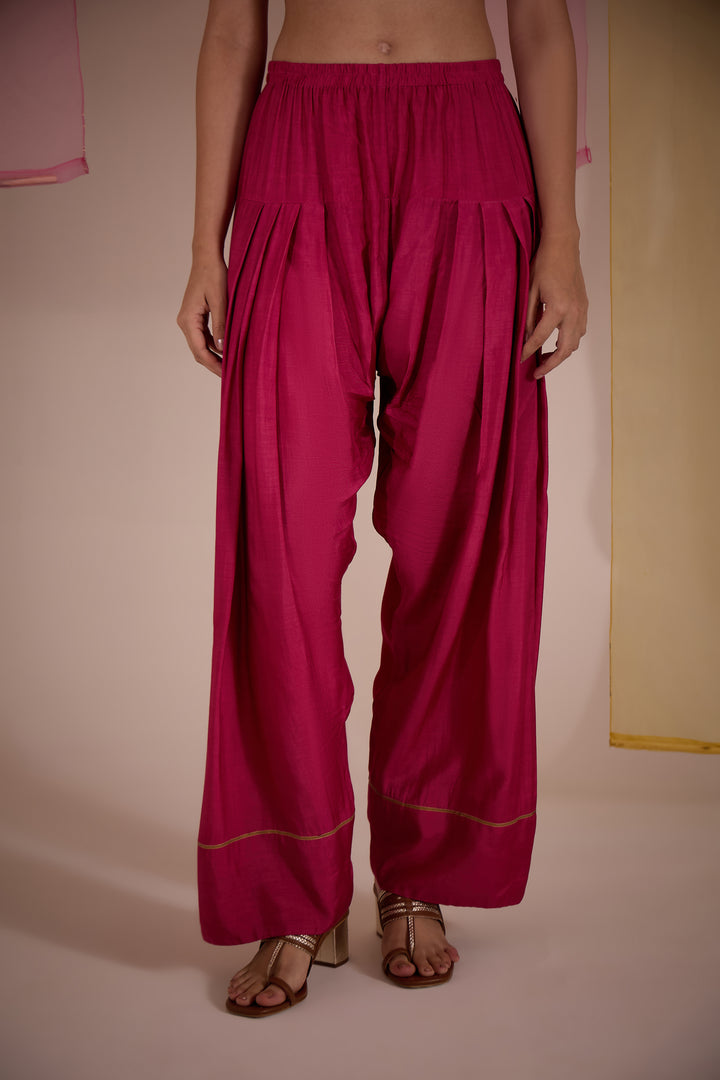 SAMAHAR: Blush Cotton Silk Farshi Salwar