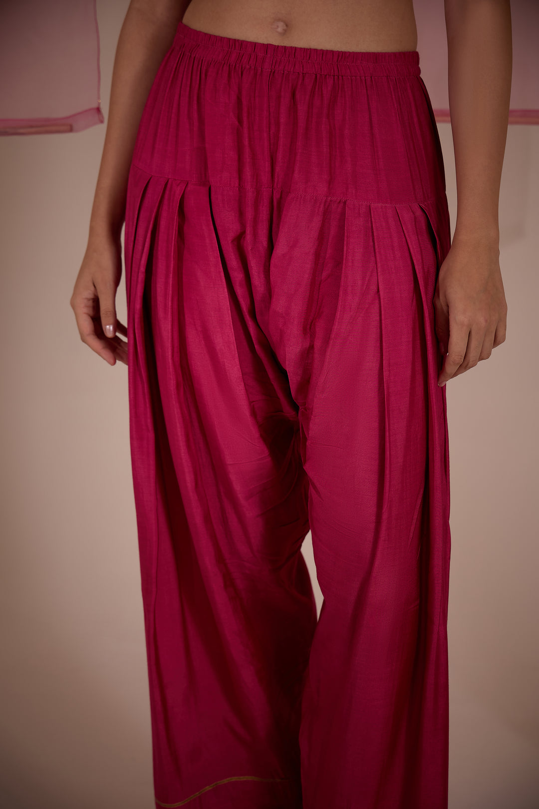 SAMAHAR: Blush Cotton Silk Farshi Salwar
