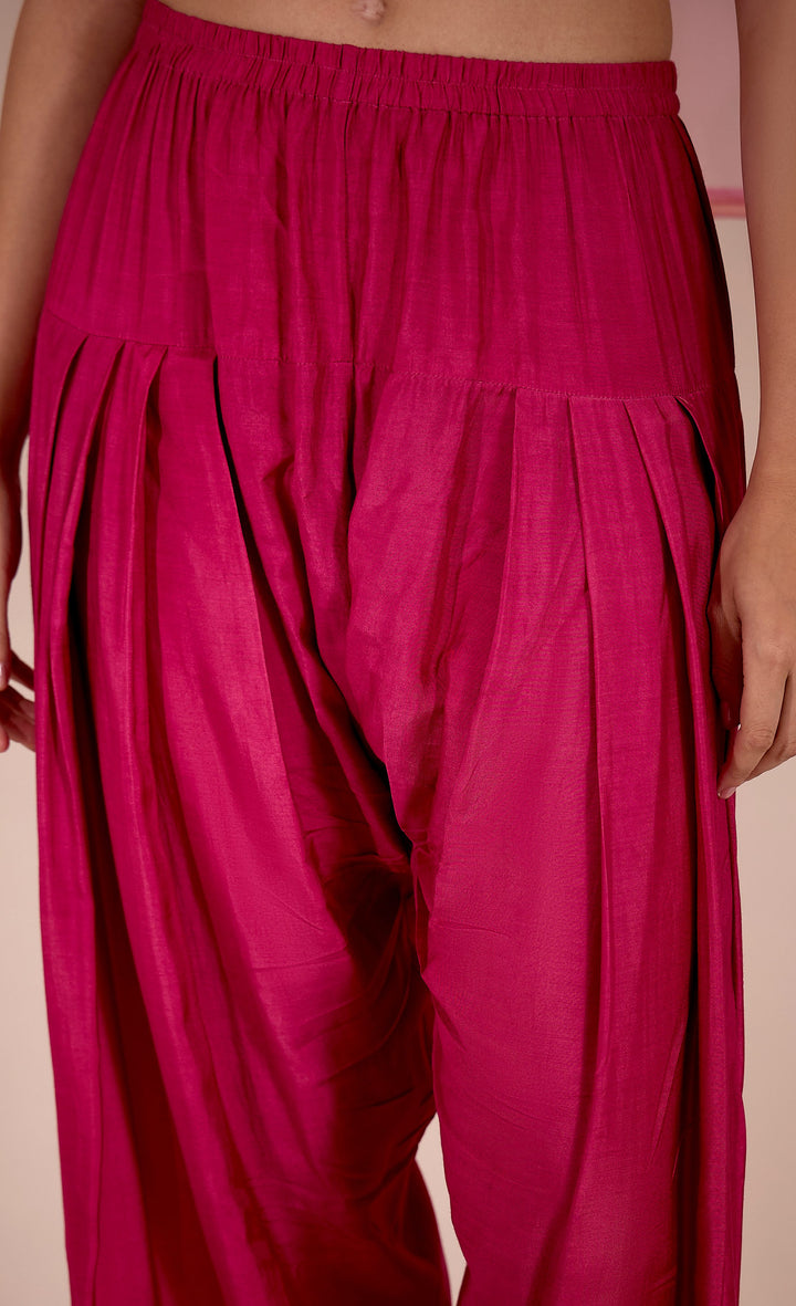 SAMAHAR: Blush Cotton Silk Farshi Salwar