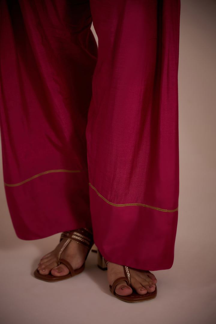 SAMAHAR: Blush Cotton Silk Farshi Salwar