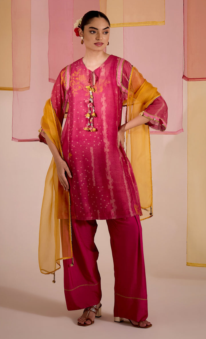SAMAHAR: Mustard Organza Dupatta