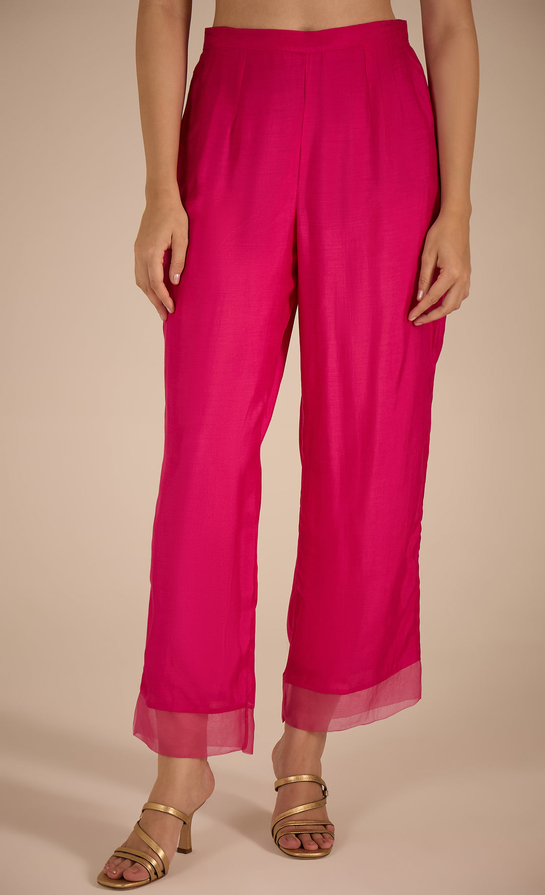 Baithak: Pink Chevron Straight Pant