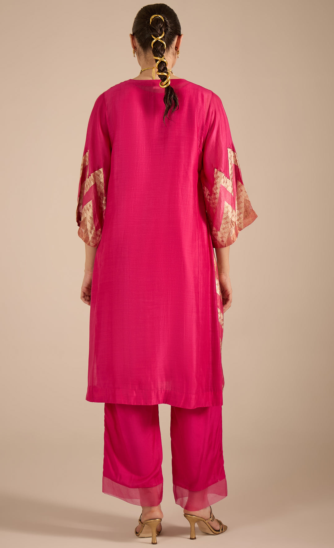 Baithak: Pink Chevron Straight Pant