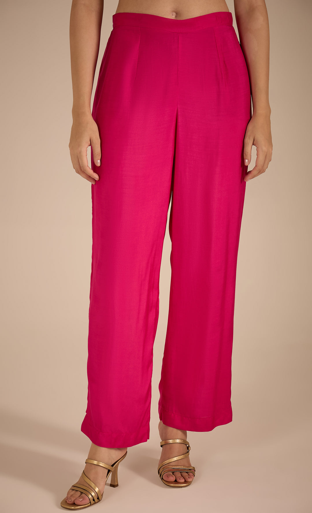 Baithak: Pink Cotton Silk  Pants-2
