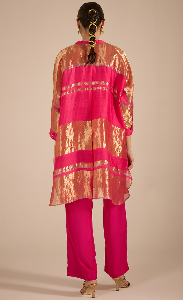 Baithak: Pink Tissue Kimono