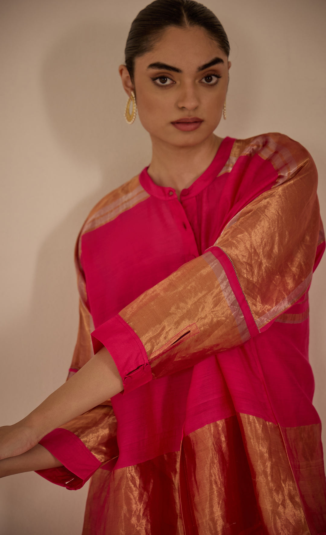 Baithak: Pink Tissue Kimono