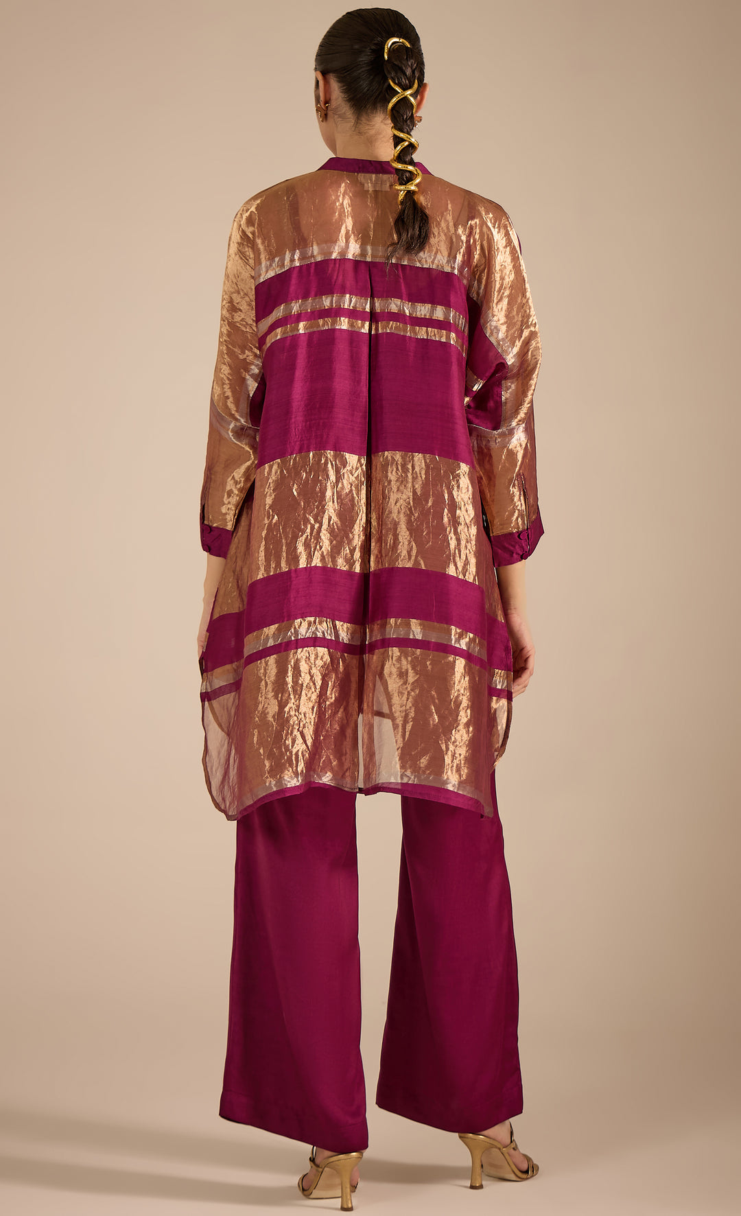 Baithak: Purple Tissue Kimono