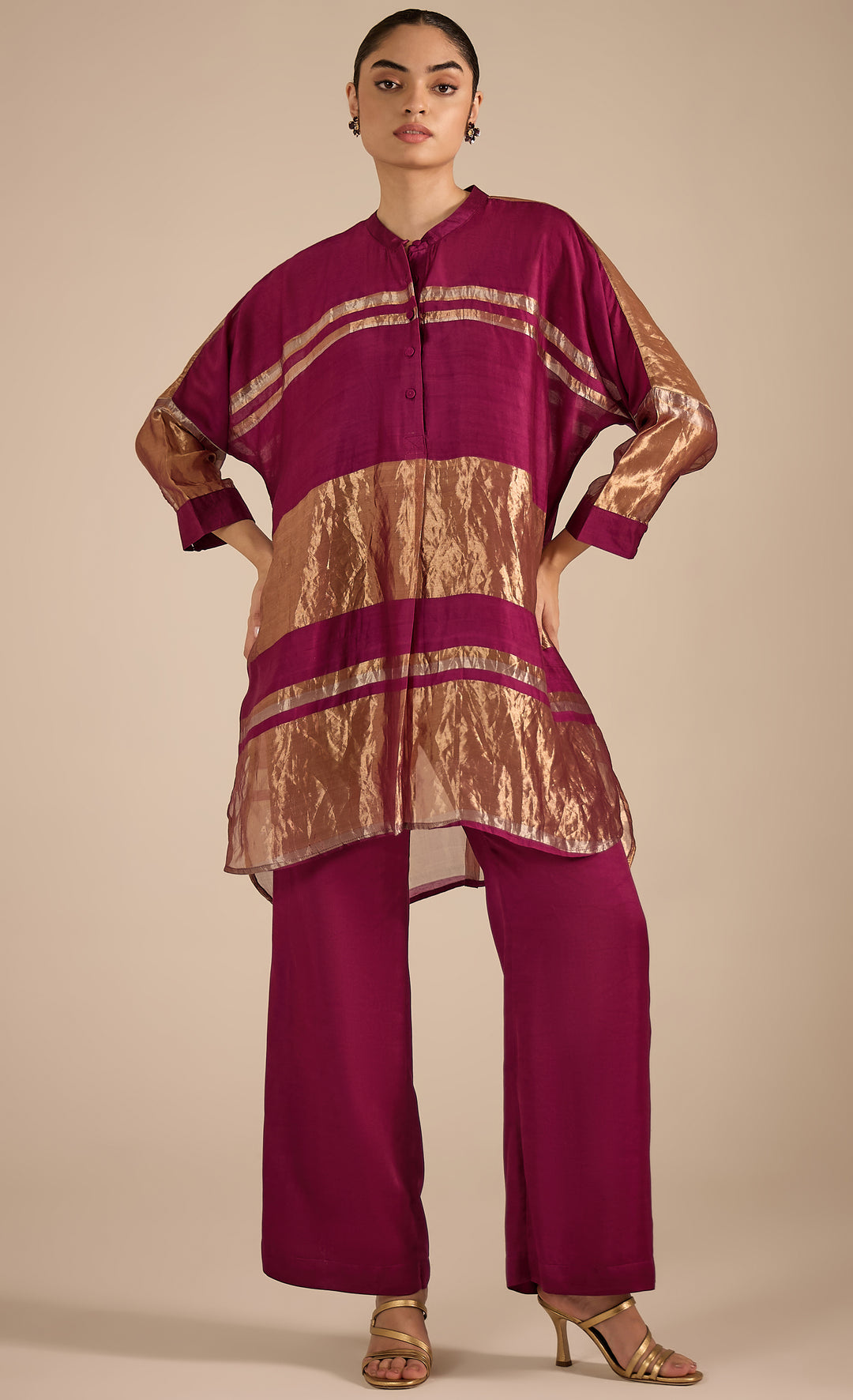 Baithak: Purple Tissue Kimono