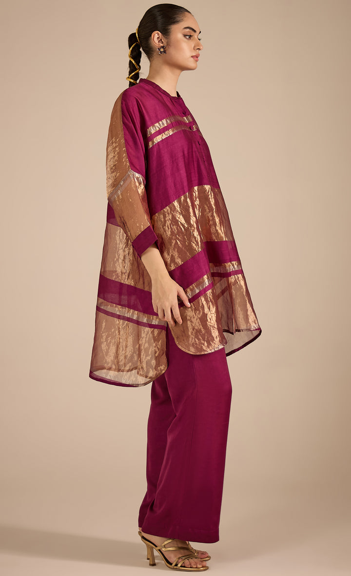 Baithak: Purple Tissue Kimono
